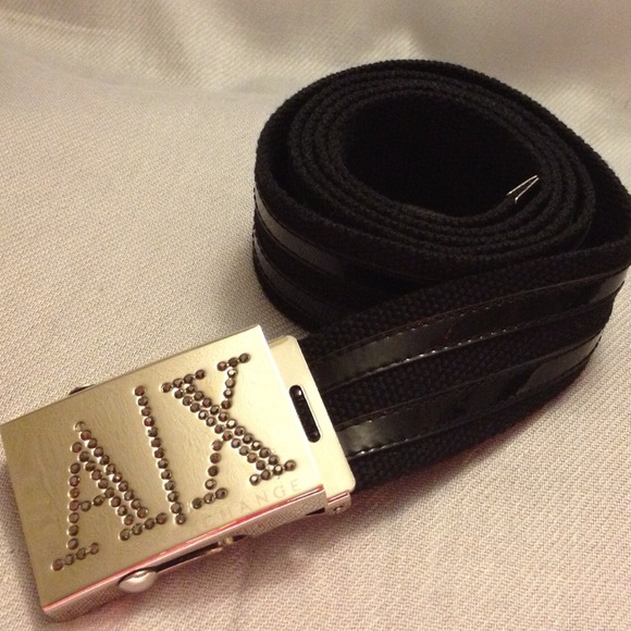 🌺SOLD🌺 NWT Armani Exchange A|X Logo Belt Black - Picture 1 of 4