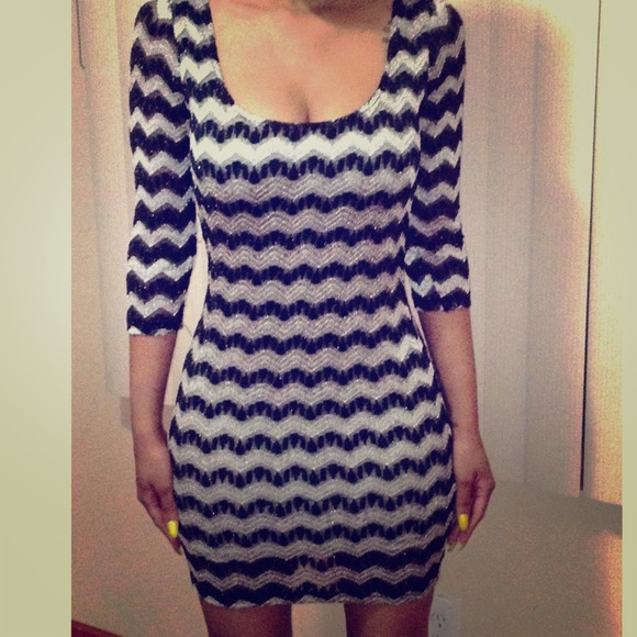 $$ REDUCED!! Metallic Black and Silver Dress