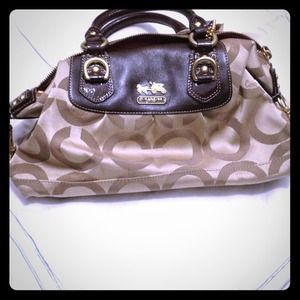 Brown & gold coach bag