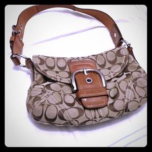 Tan & brown coach purse