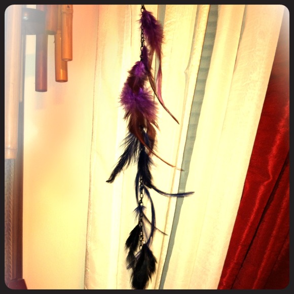 Purple feather hair extension