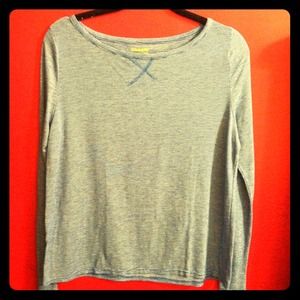 Blue and white stripes long sleeve shirt