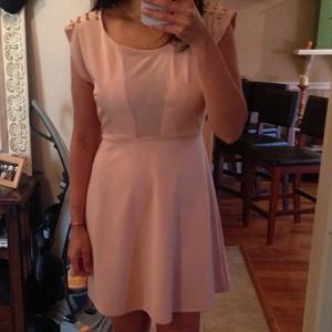 Link dress w/ sheer cutout embellished shoulders.
