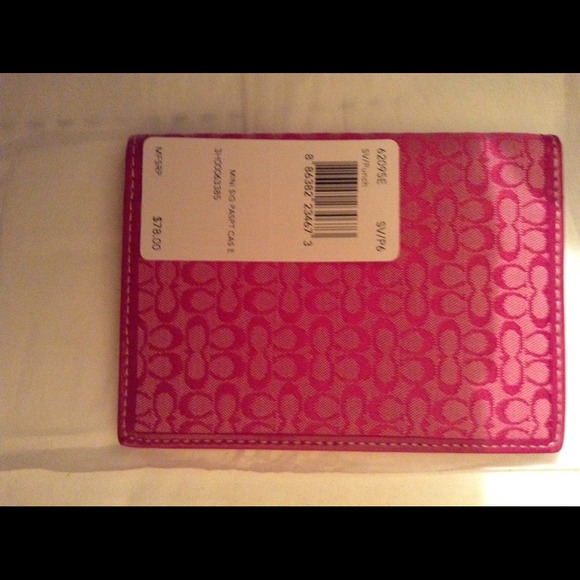 Coach Accessories - NWT Coach pink passport cover