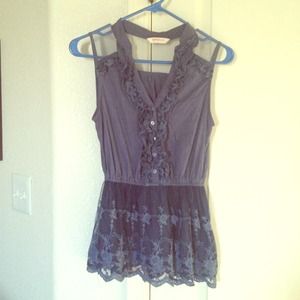 💢BUNDLED&SOLD💢Blue ruffle lace top
