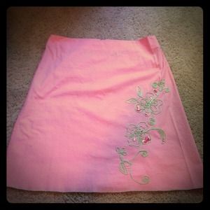 GAVE TO GOODWILL Light pink skirt with beautiful
