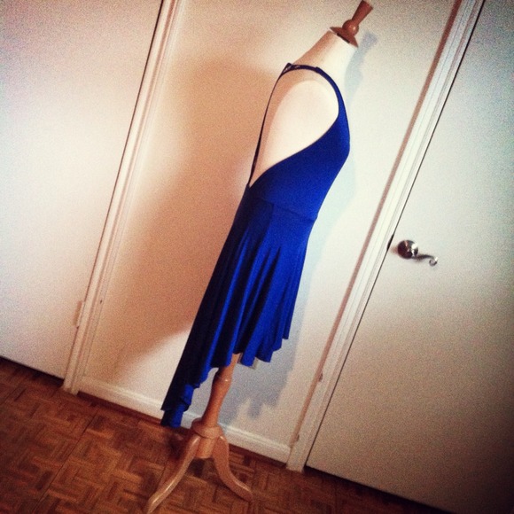 SOLD ON SALE Blue T-Back Gladiator Dress Grommets - Picture 4 of 4