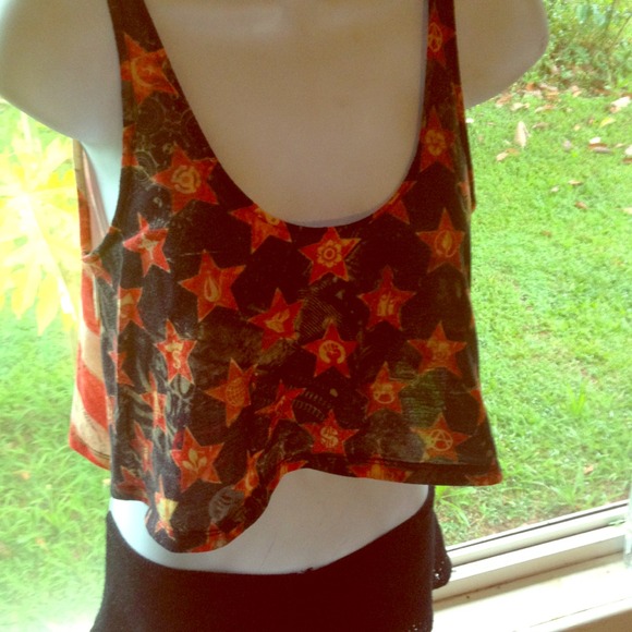 Obey American flag crop top - Picture 1 of 4