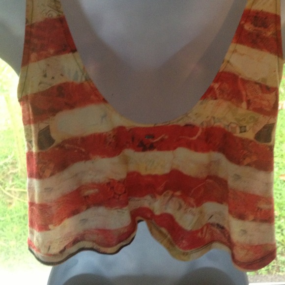 Obey American flag crop top - Picture 2 of 4