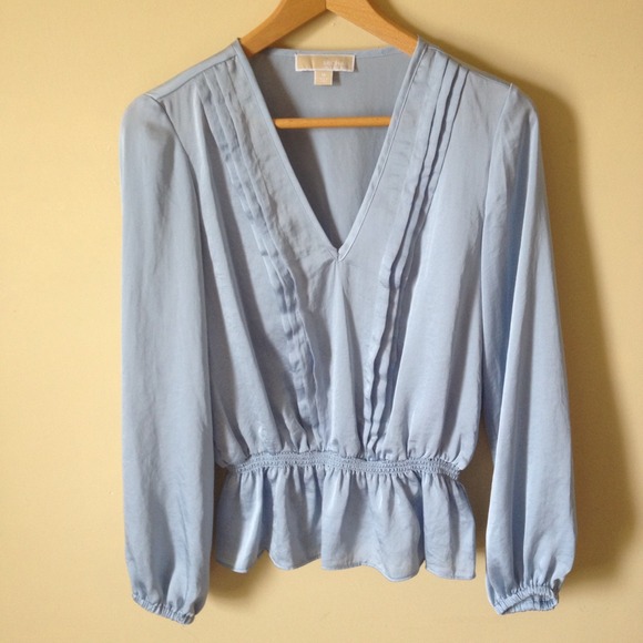 Michael Kors Tops - Michael Kors baby blue silky top