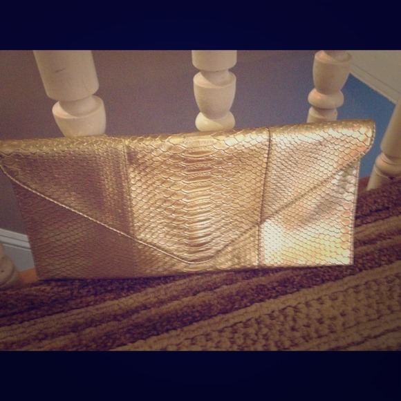 Urban Expressions Gold Snakeskin Clutch