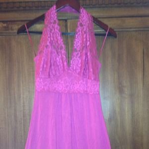 💕Hot Pink Lace Halter Dress💕