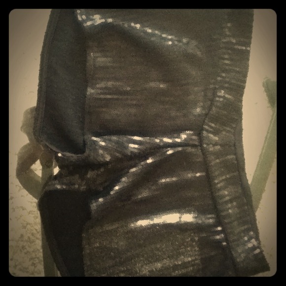 Black sequined shorts.