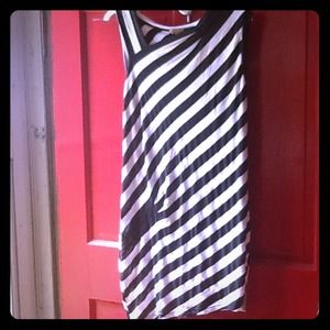 Striped asymmetrical tunic top or dress