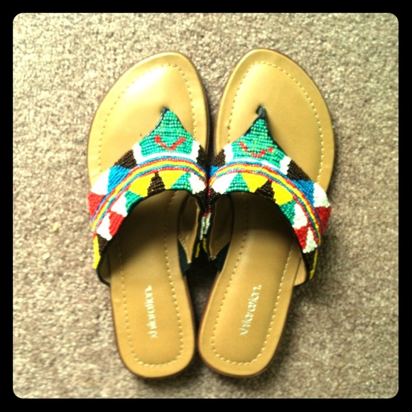 Cute beaded design sandals size 5