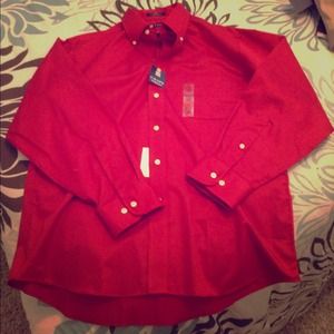 NWT⤴ red wrinkle free Men's Dress Shirt