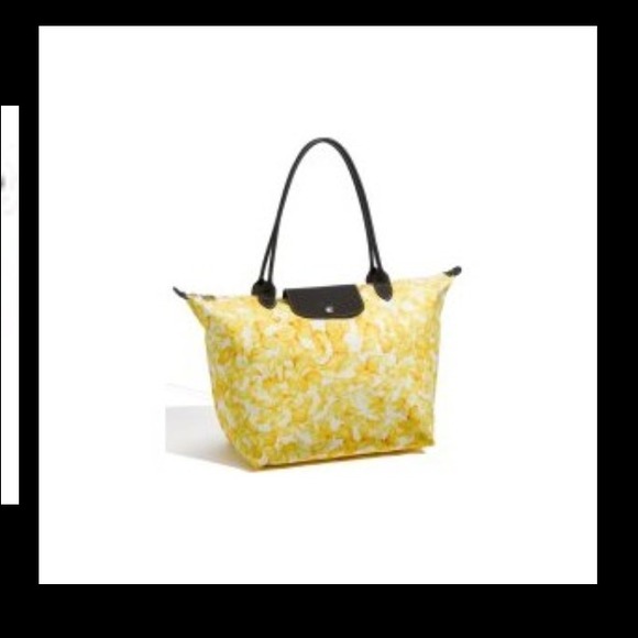 SOLD!!! Medium floral Longchamp with long straps.