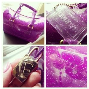 SOLD Authentic Furla Glitter Satchel (Purple)