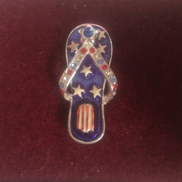 Patriotic flip flop charm NWOT - Picture 1 of 1