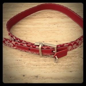 Reversible Coach red belt for girls/junior