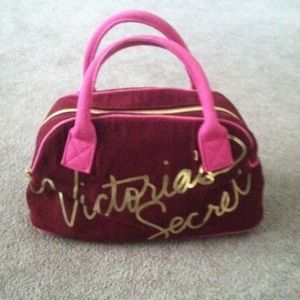 Victoria's Secret gold and pink toiletry bag