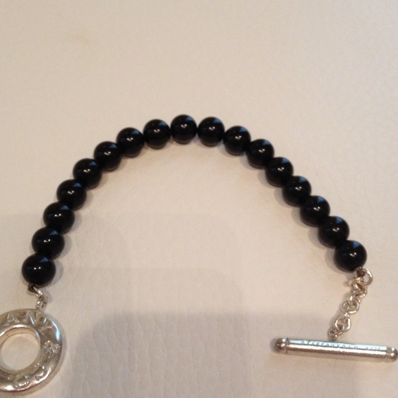 REDUCED Tiffany and Co black onyx toggle bracelet.