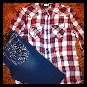 🚨Reserved🚨Miss Me Jeans Size 29 & Miss Me top