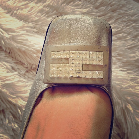 Fendi silver leather heals AUTHENTIC Fendi