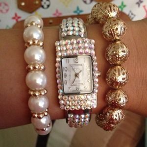 🔴HOLD🔴Bedazzled💎HANDMADE Watch