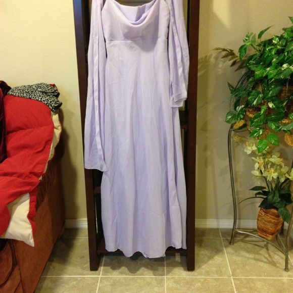 Long lilac dress with scarp