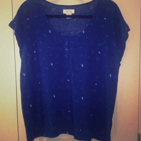 Art print oversized blouse
