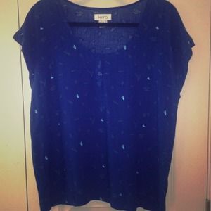 Art print oversized blouse