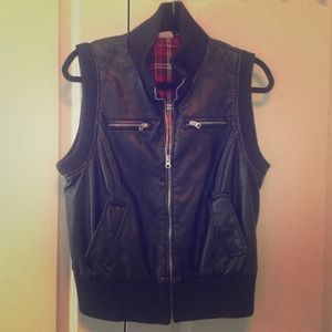 Vegan leather motorcycle vest
