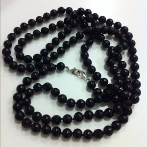 Reduced! Long black beads