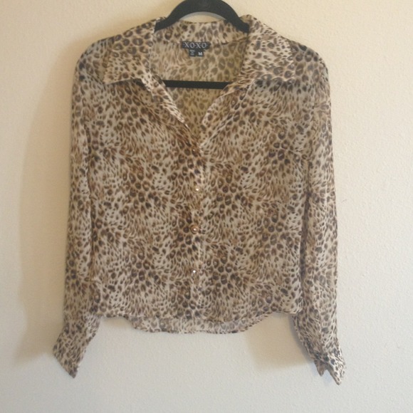 Sheer cheetah print top
