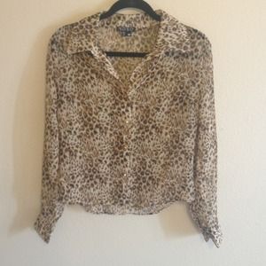Sheer cheetah print top