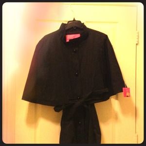 Cape from Betsey Johnson,Black w/leopard lining