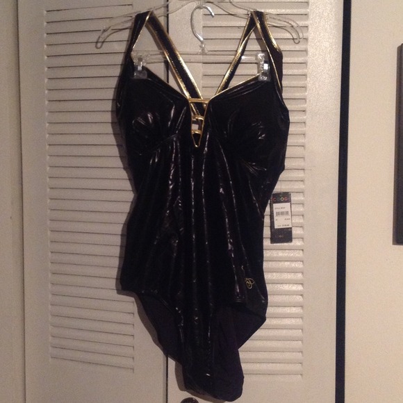 NWT Coogi black leather like swim suit 3x REDUCED!