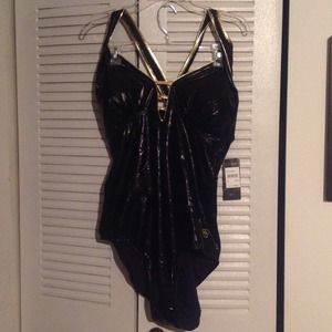NWT Coogi black leather like swim suit 3x REDUCED!
