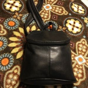 Small black leather backpack - purse