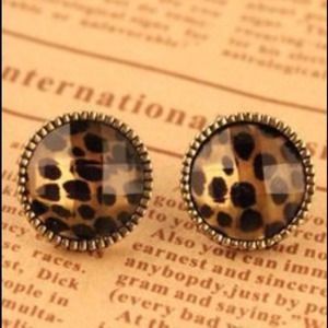 Leopard Glass Earrings