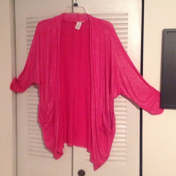 Nwot 3x hot pink with sparkle cardigan REDUCED!!