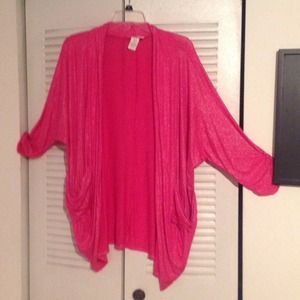 Nwot 3x hot pink with sparkle cardigan REDUCED!!