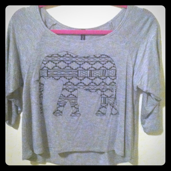 Half sleeve gray elephant shirt