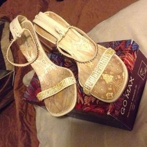 Bling! Bling! Rhinestone encrusted gold/cream 4 in