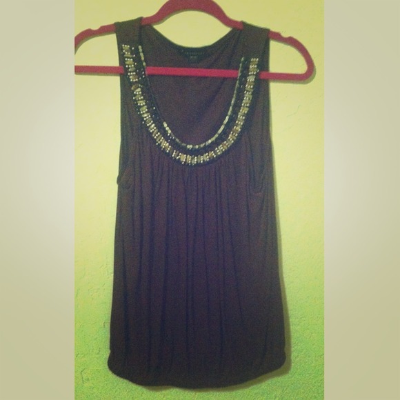 Dark purple shirt with beading