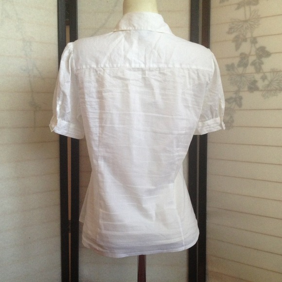 Bebe White Button Up Top Shirt Large - Picture 4 of 5