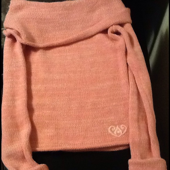 pink anisette over the shoulder sweater BRAND NEW!