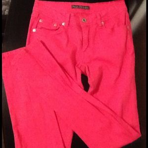 Hot pink skinny jeans