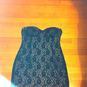 Black and taupe dress